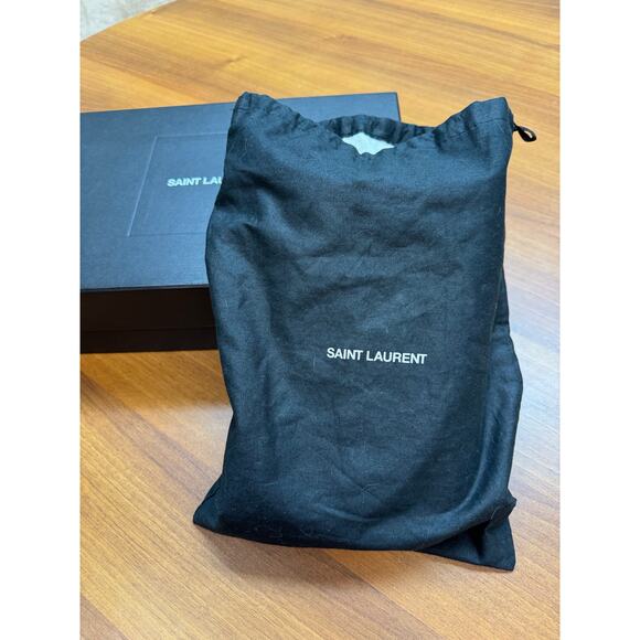 Saint Laurent Metallic Striped Monogram Chain Wallet in Red/Black - Picture 5 of 16